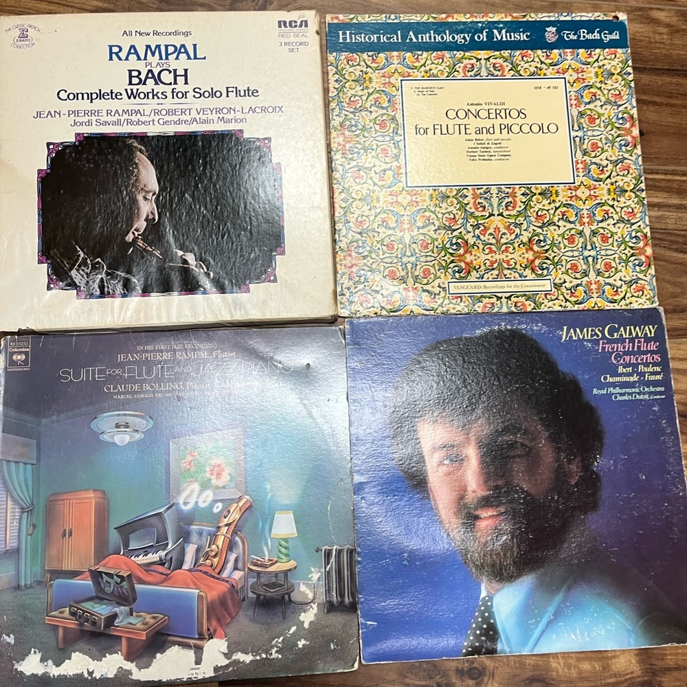 Lot of RCA & Columbia Flute lovers Rampal plays Bach, James Galway records